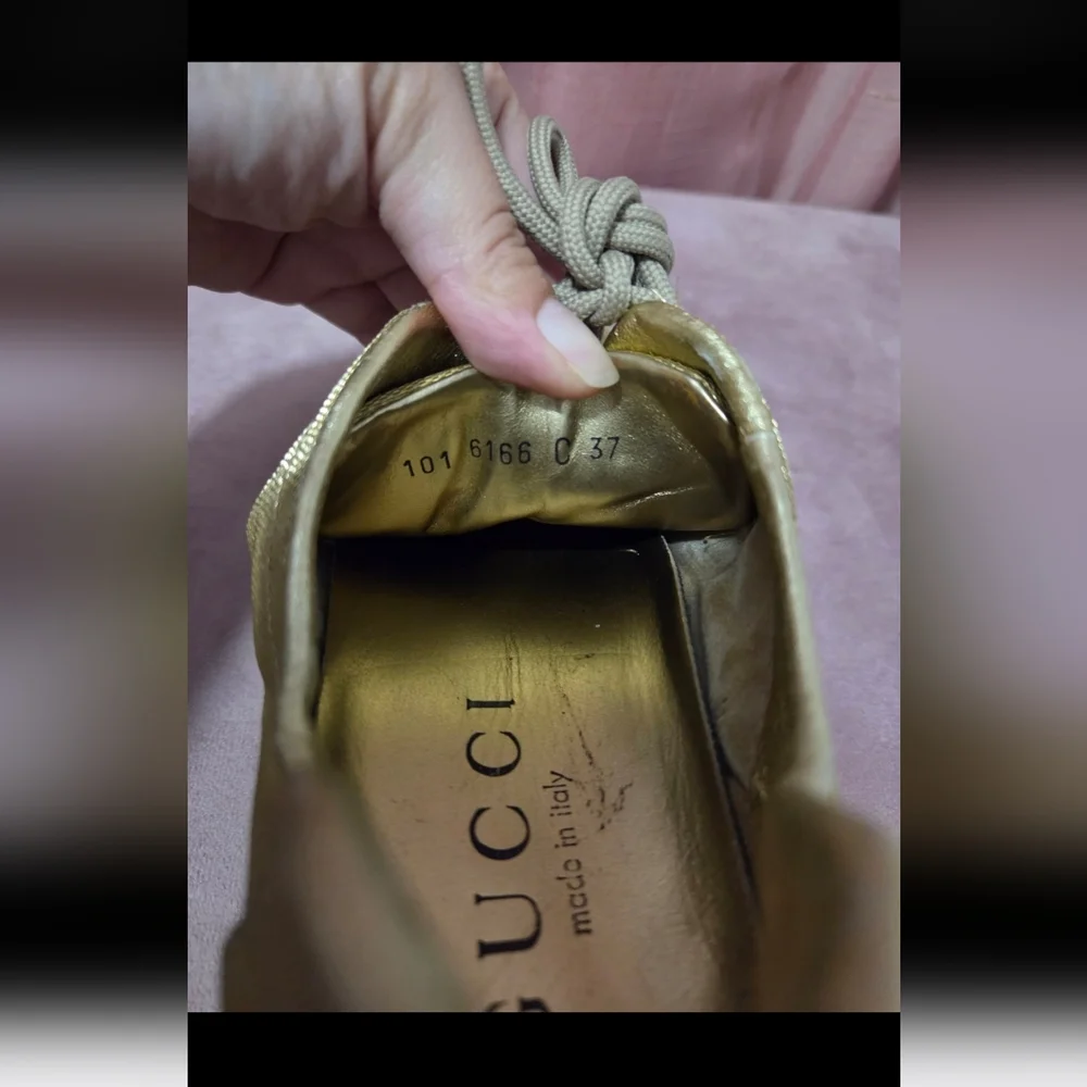 Gucci Gold Sneakers - Picture 11 of 12